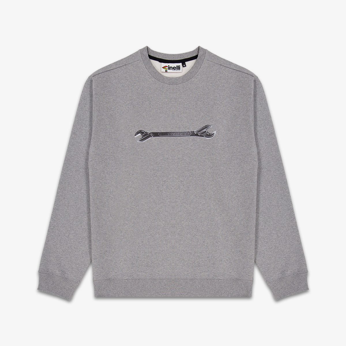 cinelli-winged-wrench-sweat-crewneck-gris-coton-bio image 1