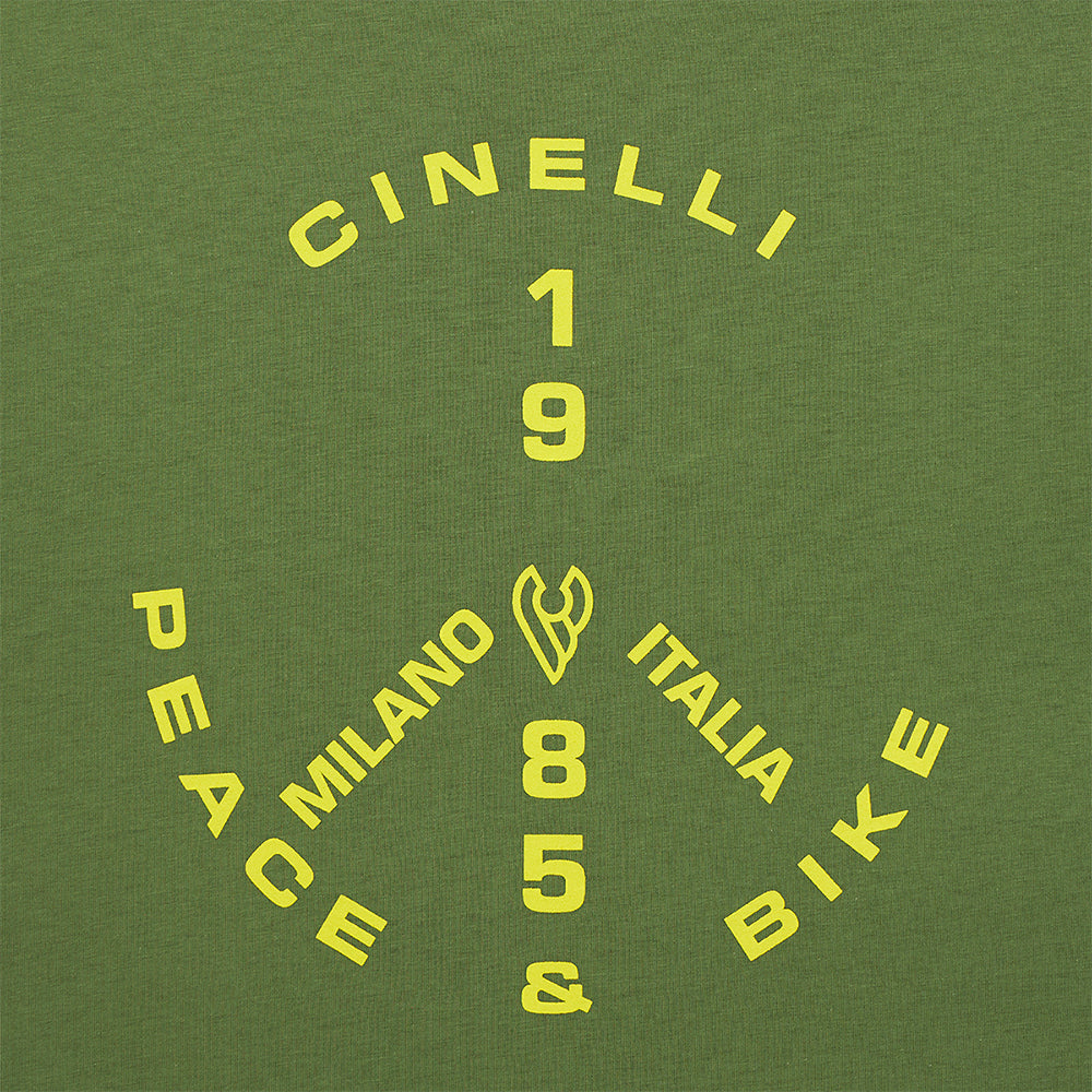 cinelli-t-shirt-peace-bike-85-green image 2