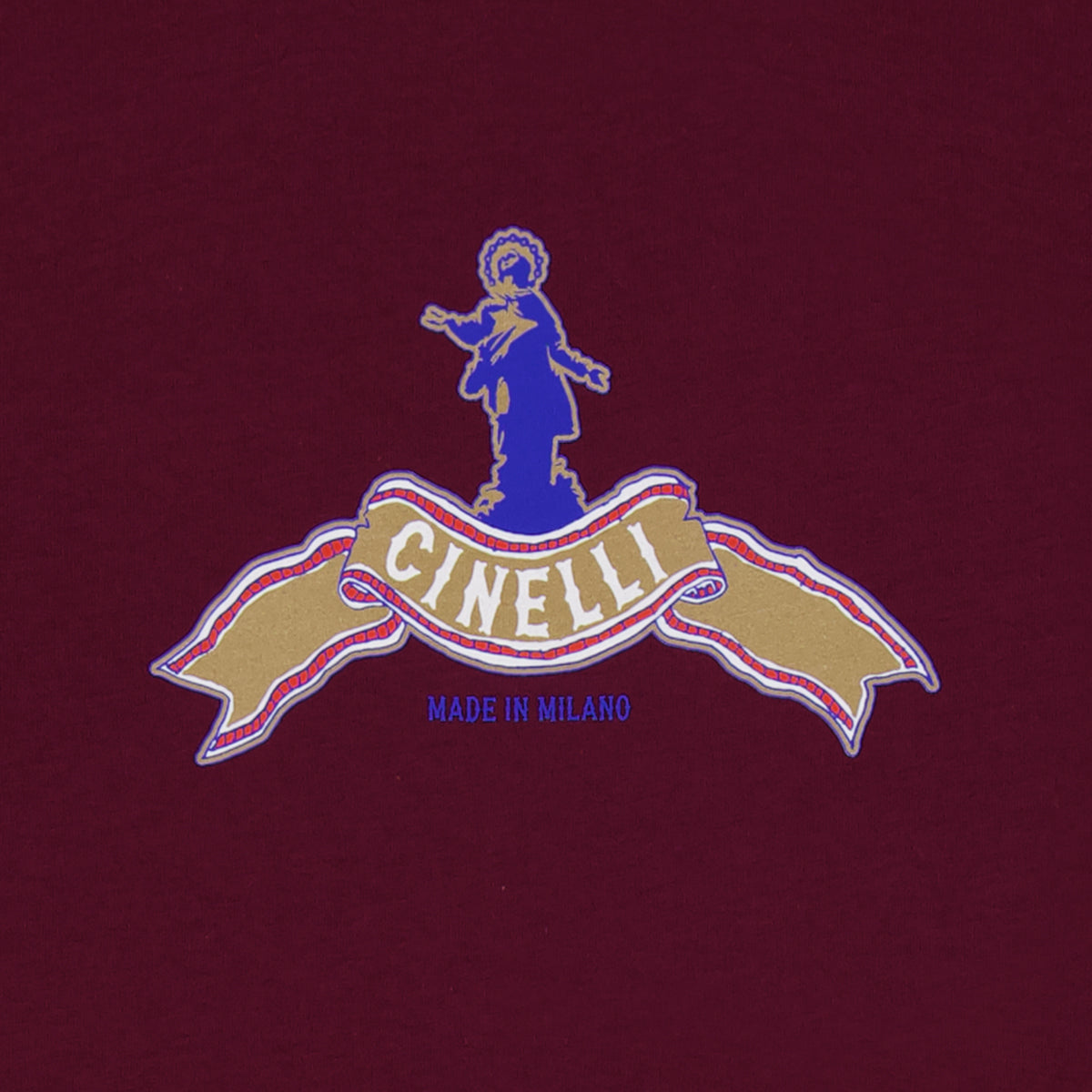 cinelli-t-shirt-madonnina-t-shirt-v-lo-coton-bordeaux image 2