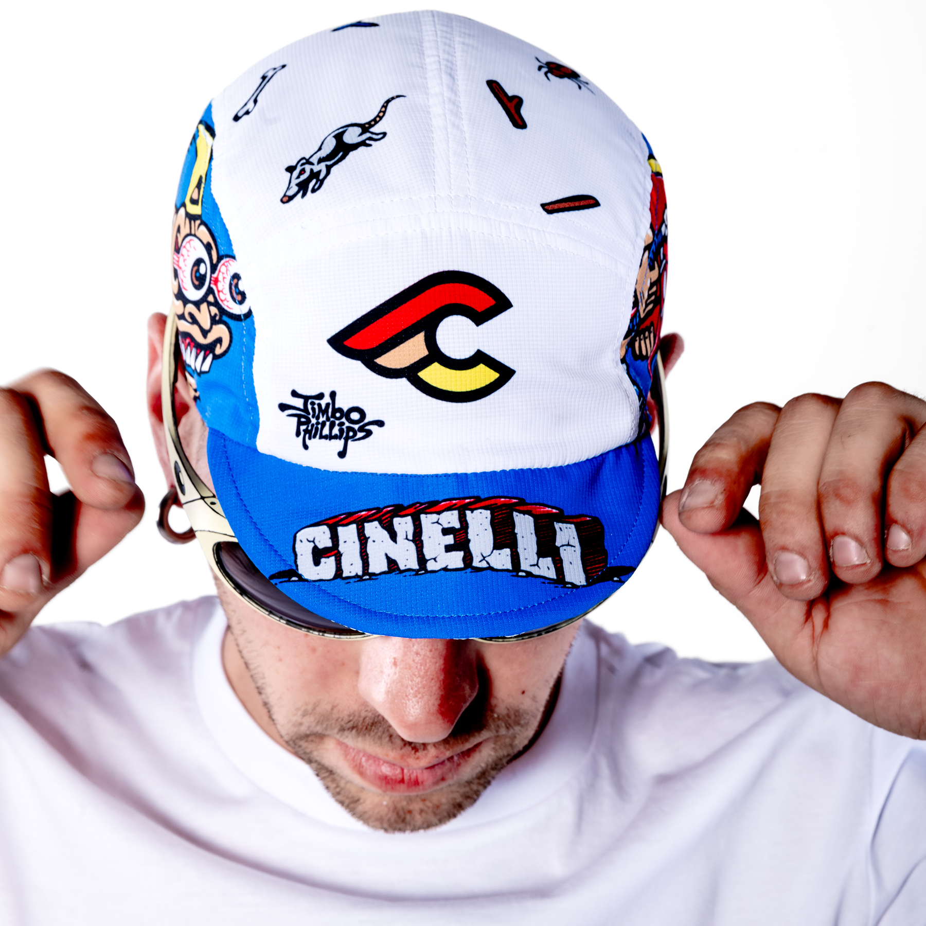 cinelli-casquette-drifter-jimbo-phillips-blanc-bleu image 1