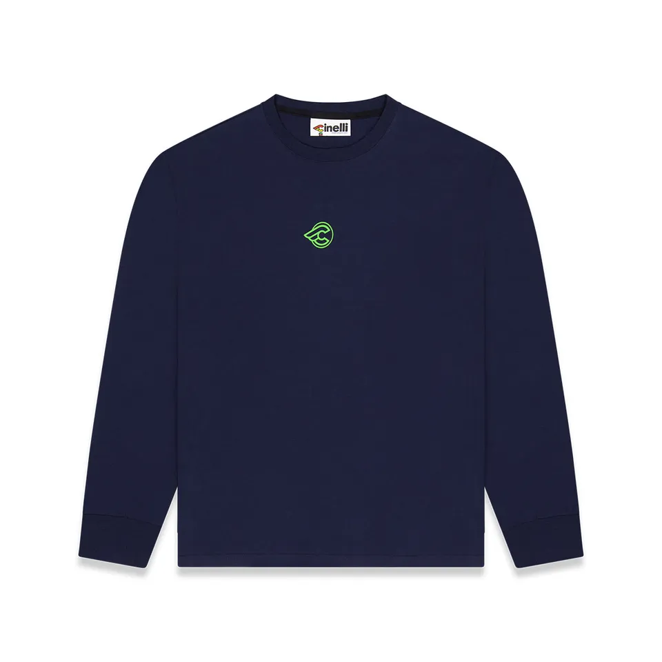 cinelli-t-shirt-manches-longues-pill-blue-coton-bio image 1