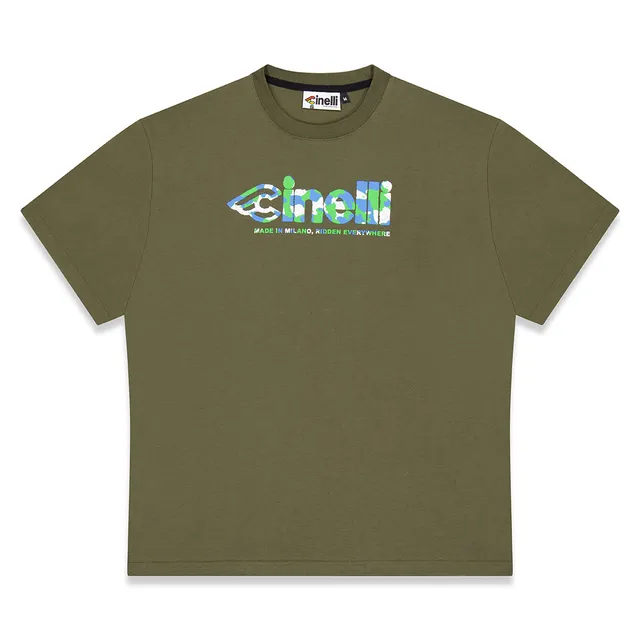 cinelli-t-shirt-global-cycling-army-green-t-shirt image 1