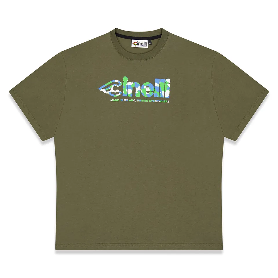 cinelli-t-shirt-global-cycling-army-green-t-shirt image 1