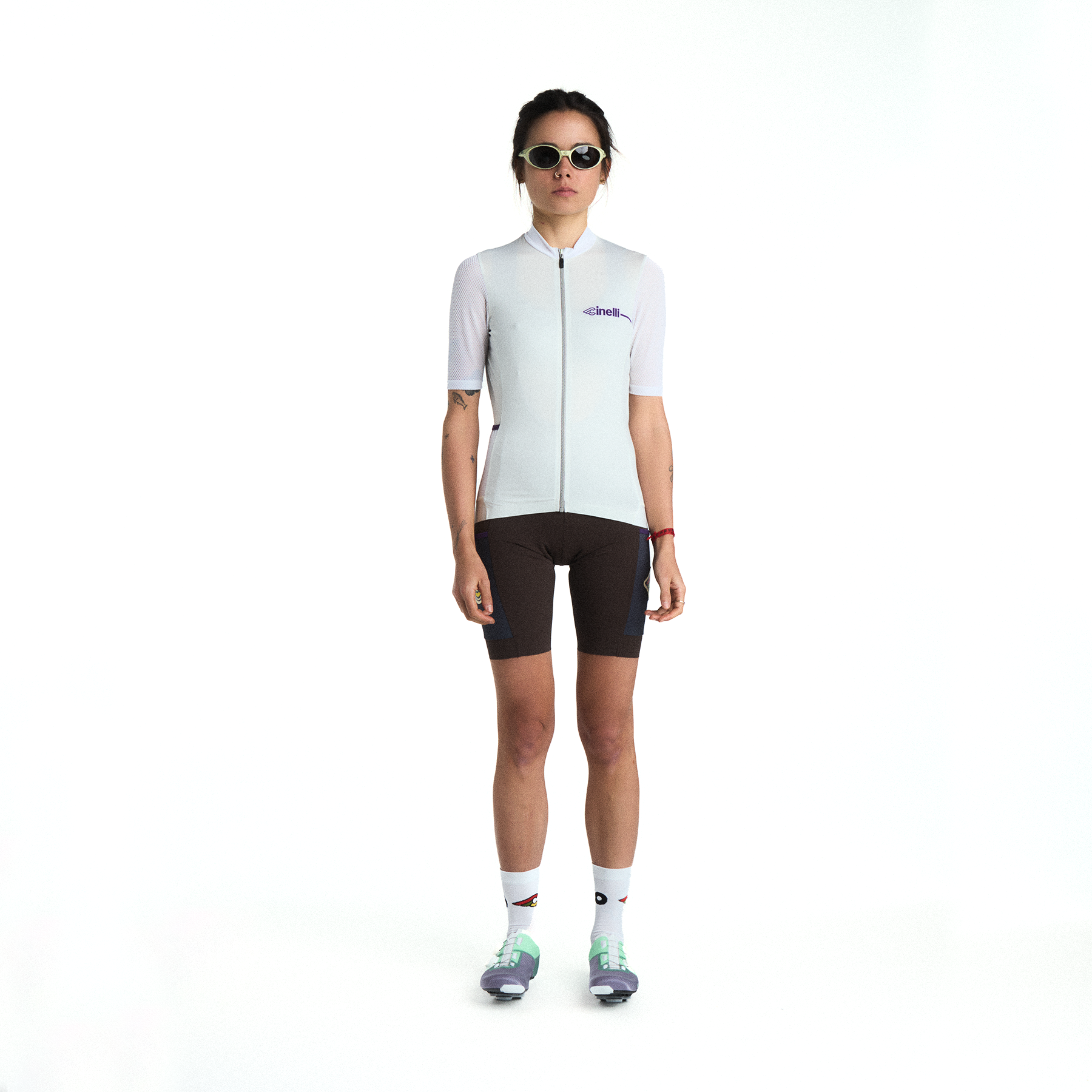 cinelli-tempo-woman-maillot-cyclisme-femme-blanc-gris image 1