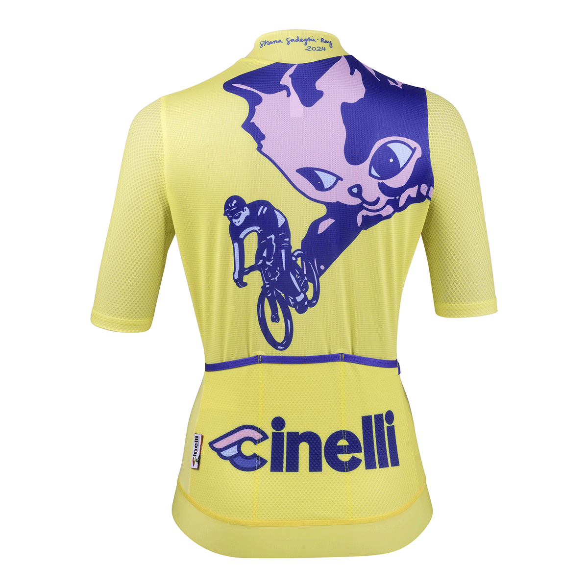 cinelli-tempo-maillot-mesh-femme-shana-kitten-jaune image 2