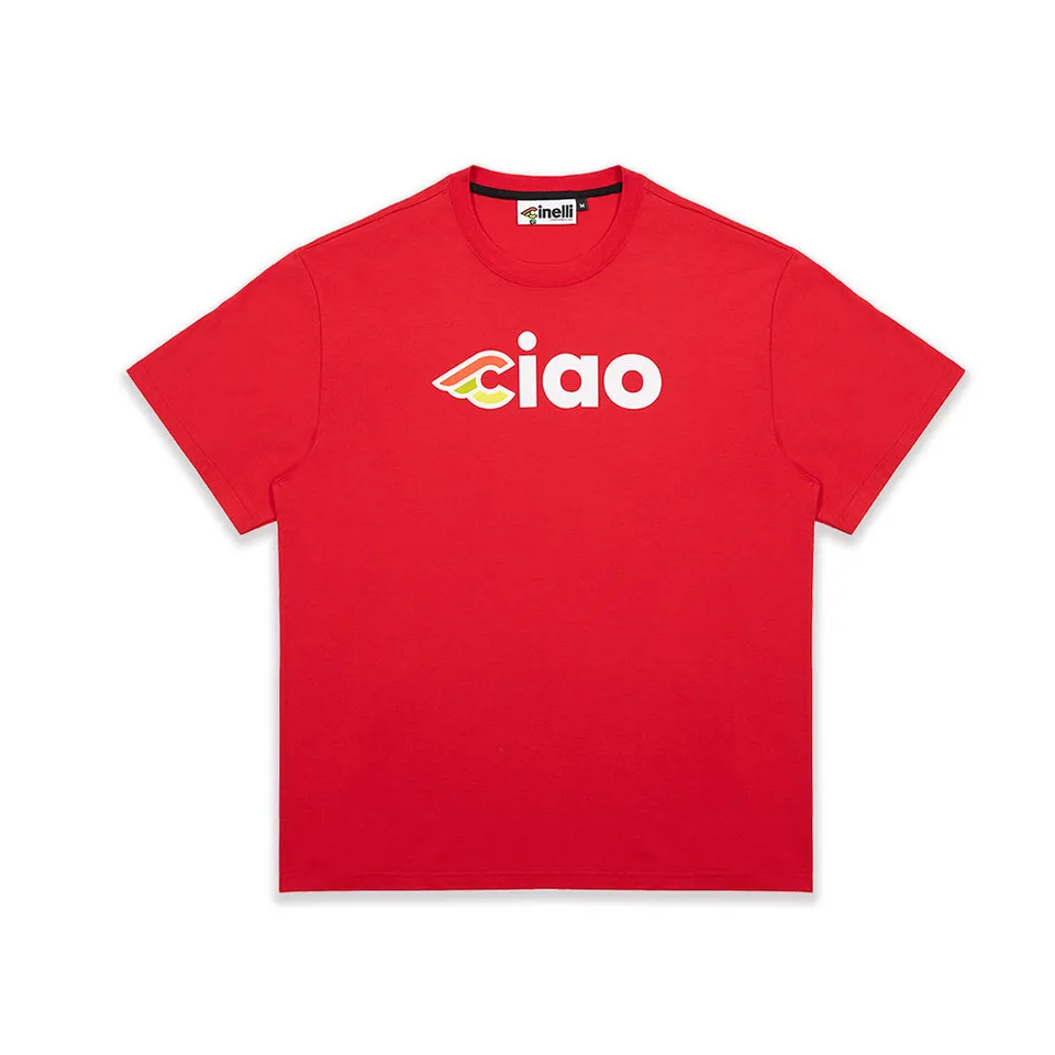 cinelli-t-shirt-ciao-2-rouge-coton-bio image 1