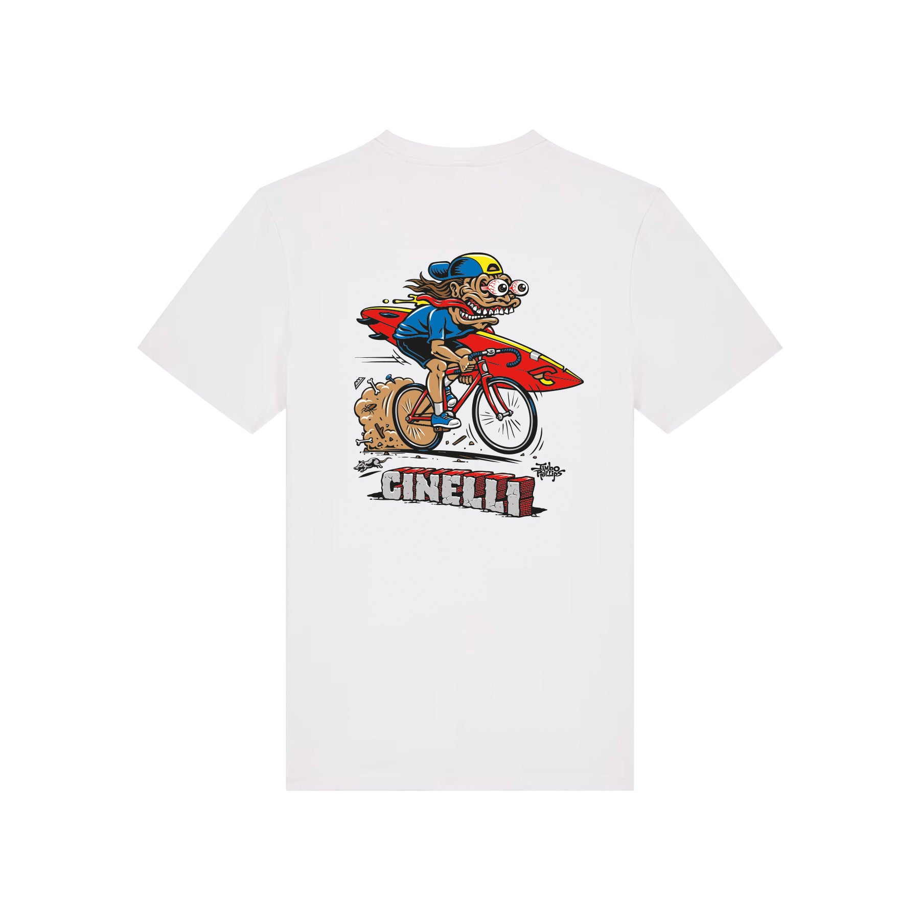 cinelli-t-shirt-jimbo-phillips-white-coton-bio-180gsm-coupe-boxy image 6