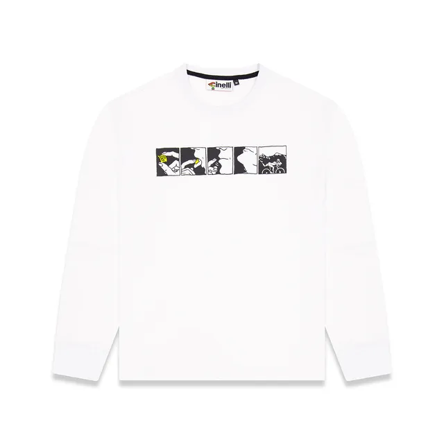 cinelli-t-shirt-manches-longues-acid-blanc image 1