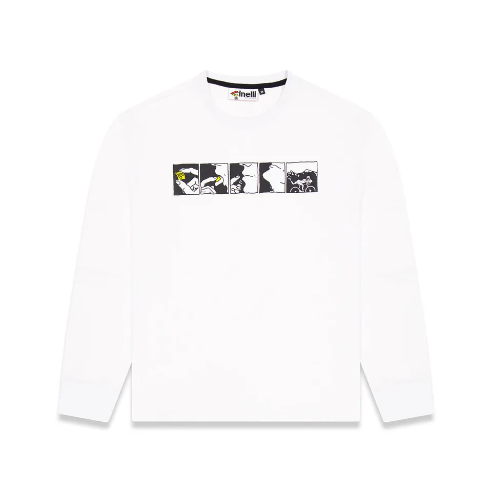 cinelli-t-shirt-manches-longues-acid-blanc image 1