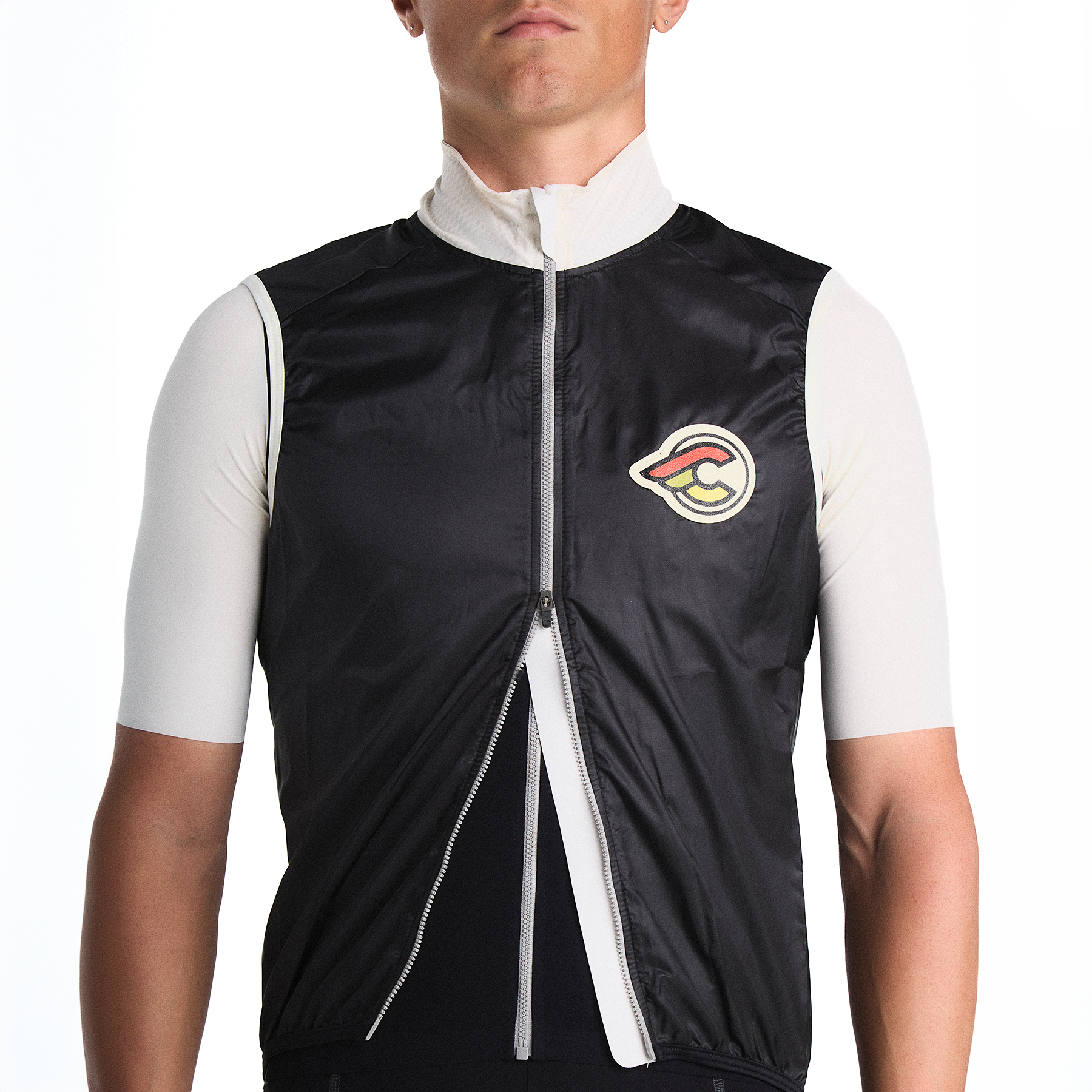 cinelli-supercorsa-gilet-coupe-vent-noir-et-blanc-homme image 1