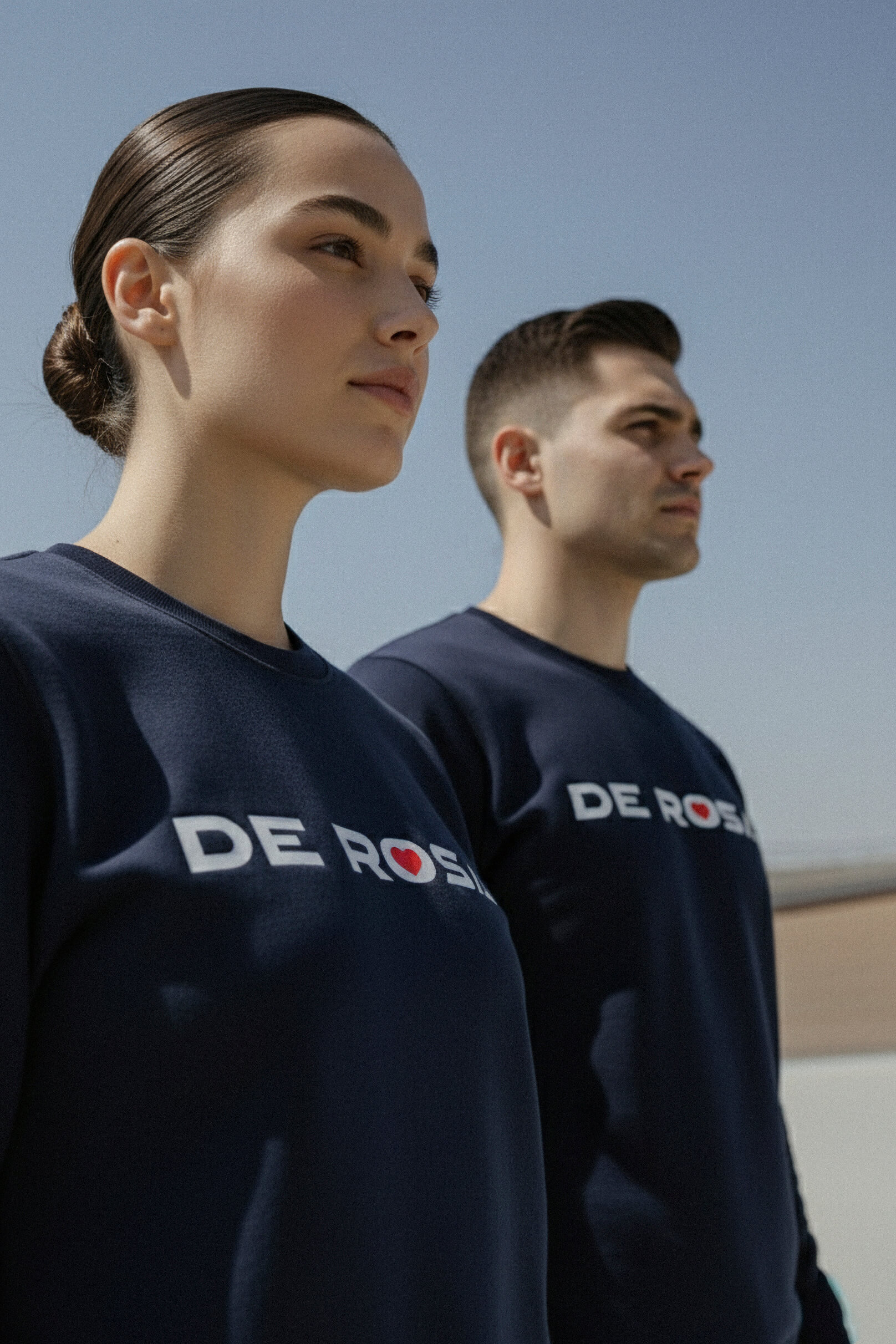 de-rosa-crewneck-sweatshirt-print-sweat-bleu-marine-logo-blanc image 5