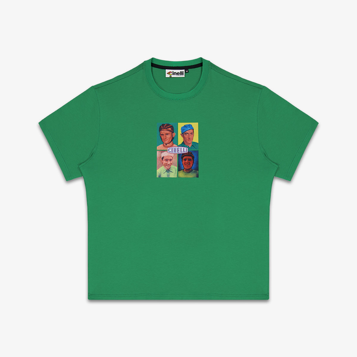 cinelli-t-shirt-campionissimi-green-t-shirt-coton-bio-made-in-italy image 1