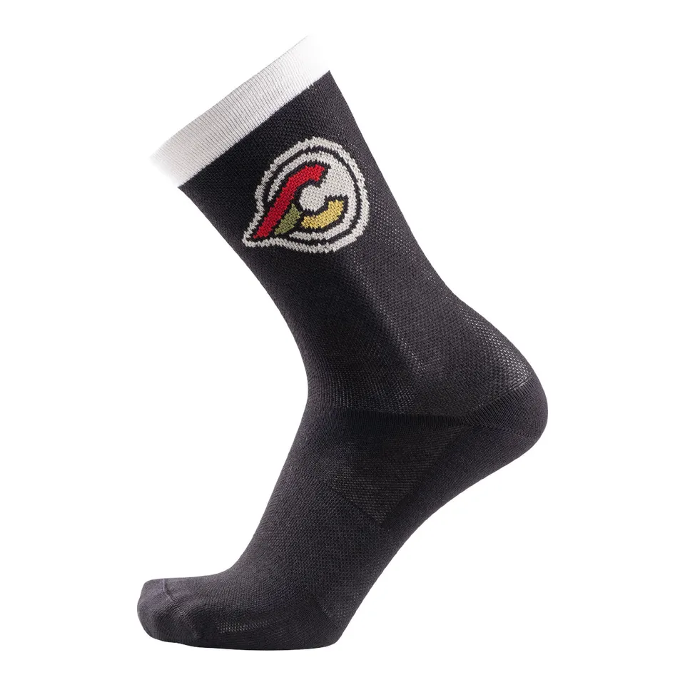 cinelli-chaussettes-tempo-winged-c-black-white-19cm-made-in-italy image 1