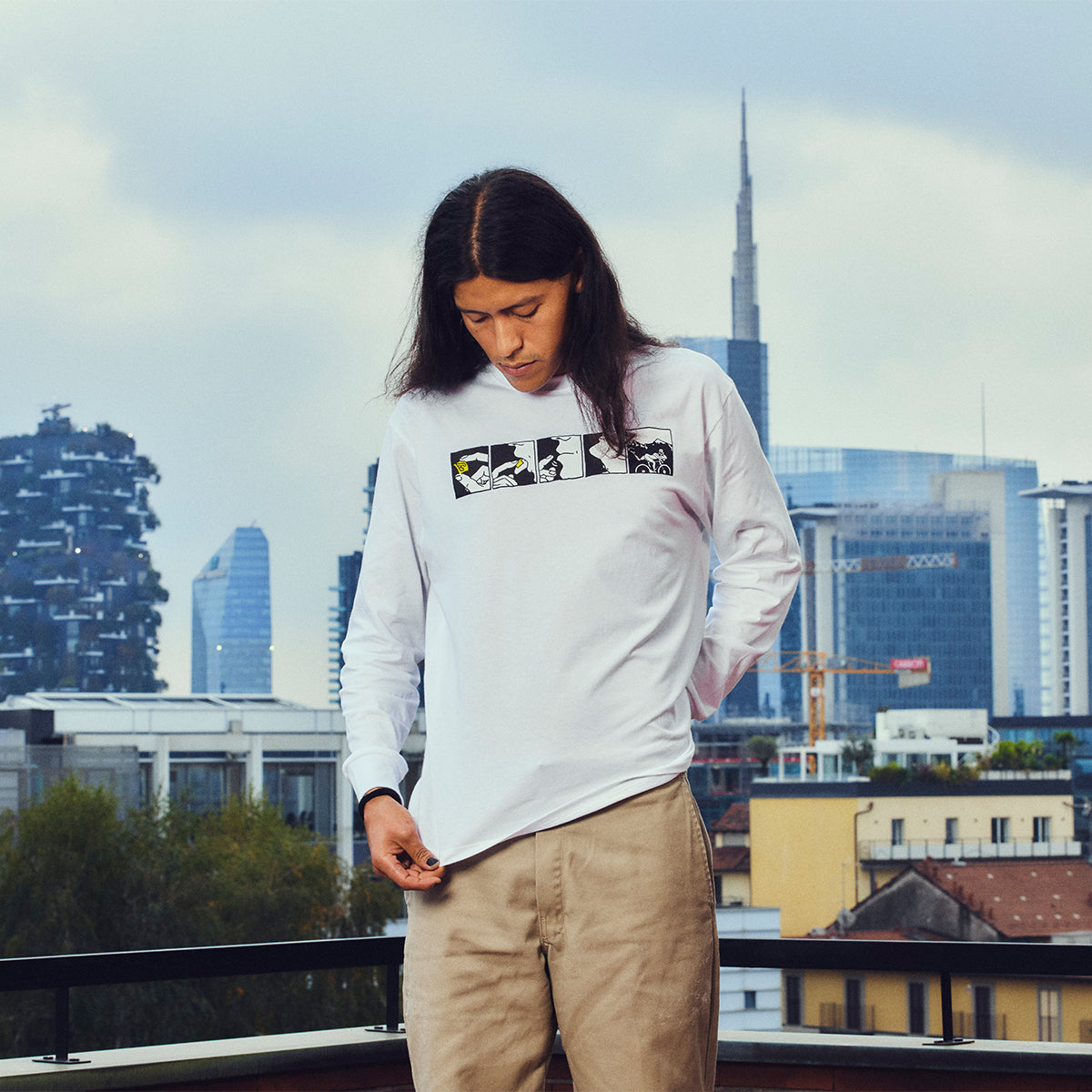 cinelli-t-shirt-manches-longues-acid-blanc image 3