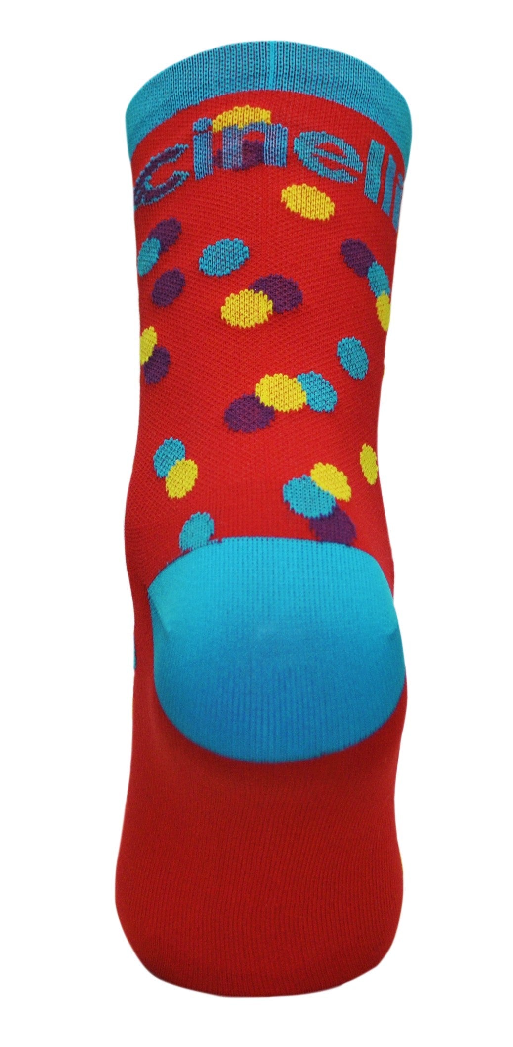cinelli-caleido-dots-chaussettes-cyclisme-rouge image 3