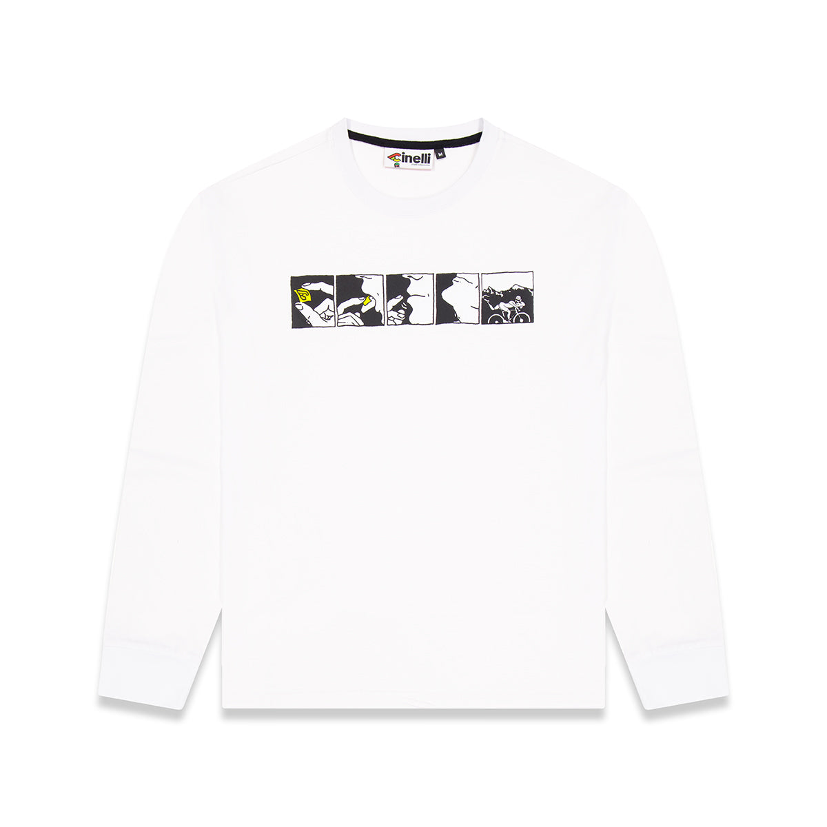 cinelli-t-shirt-manches-longues-acid-blanc image 1