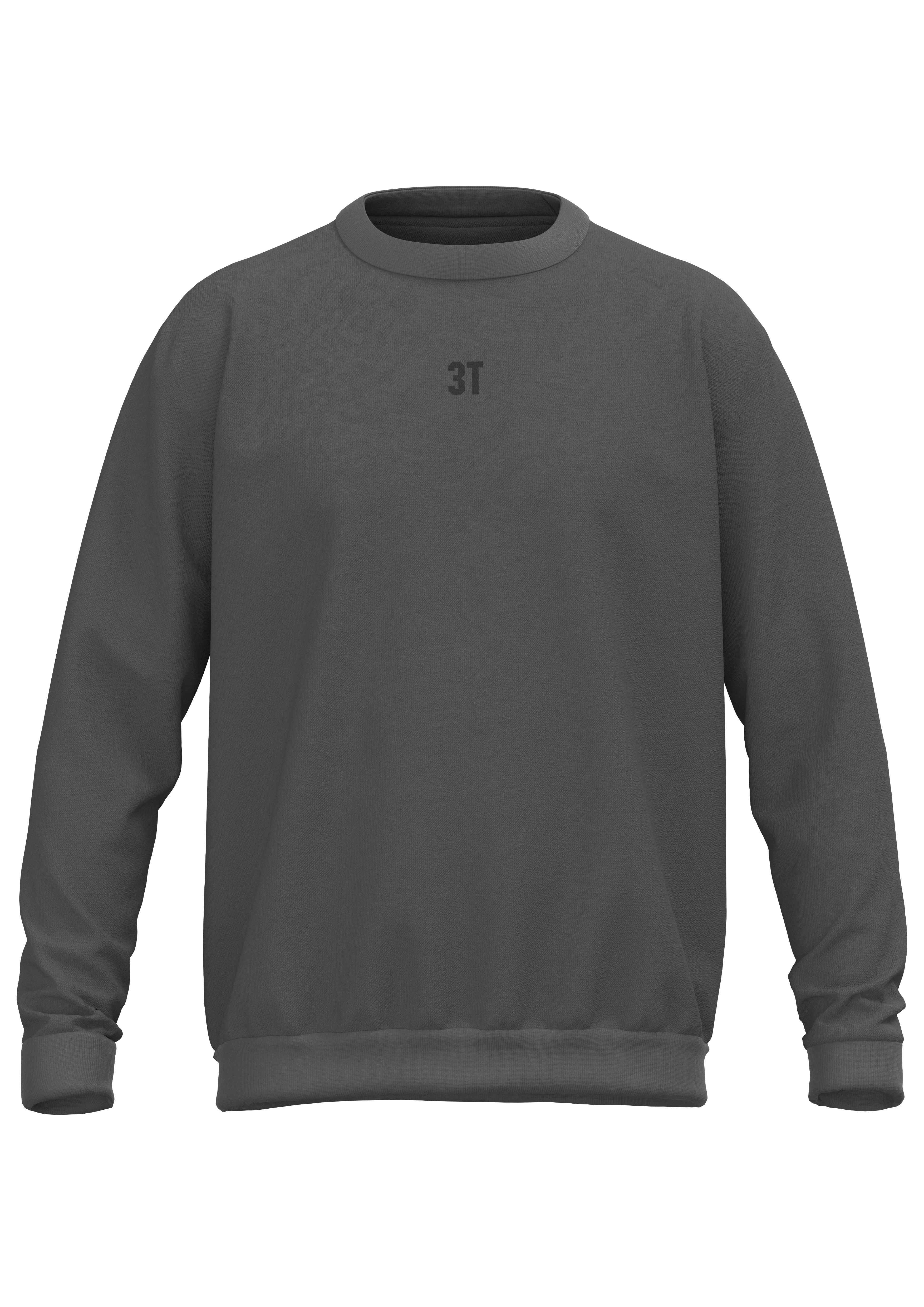 3t-r2i-heavyweight-sweat-crewneck-dark-grey-coupe-oversize image 1