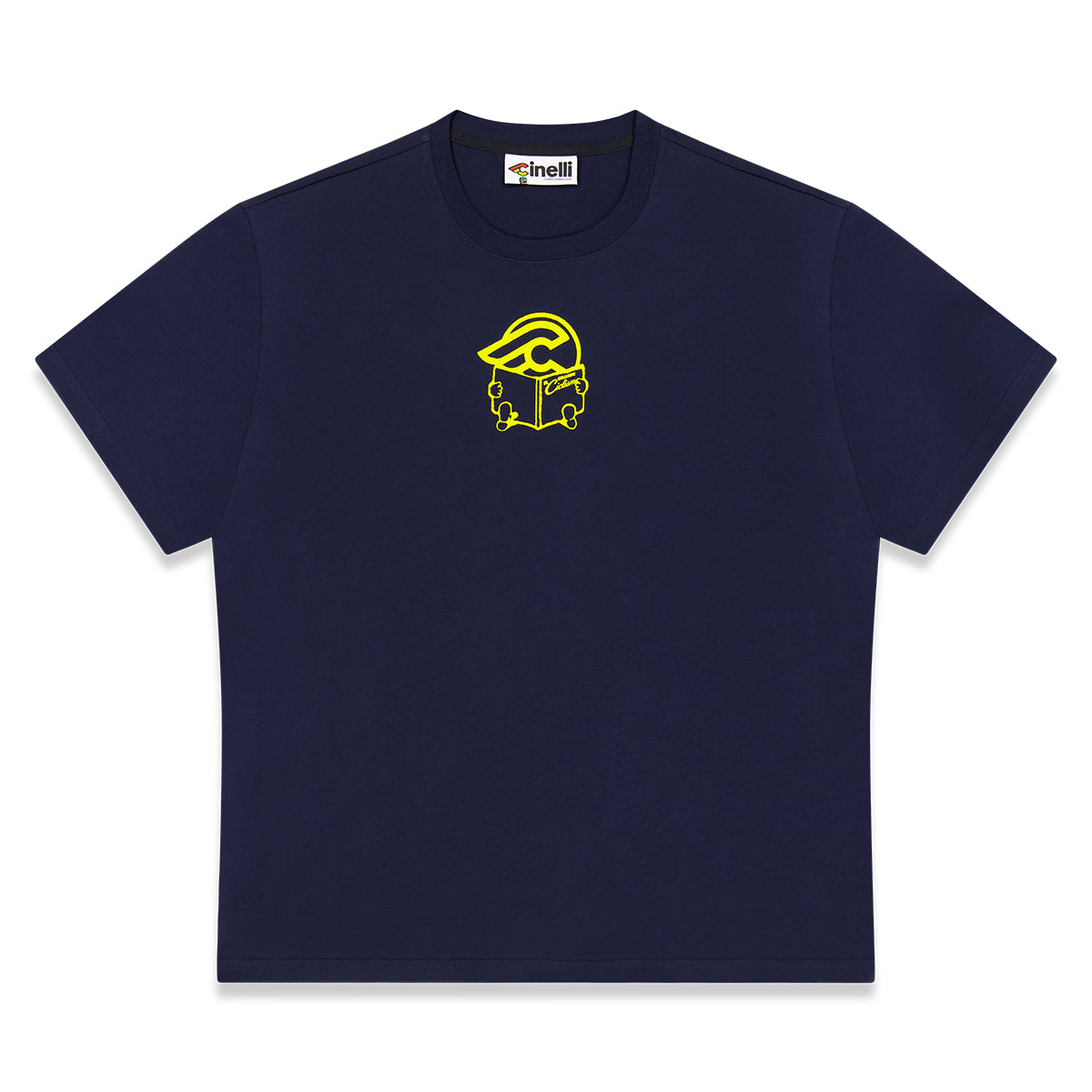 cinelli-t-shirt-cultura-blue-t-shirt-coton-bio-unisexe image 1