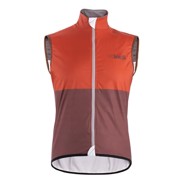 cinelli-tempo-gilet-hiver-marron-block-coupe-vent image 1