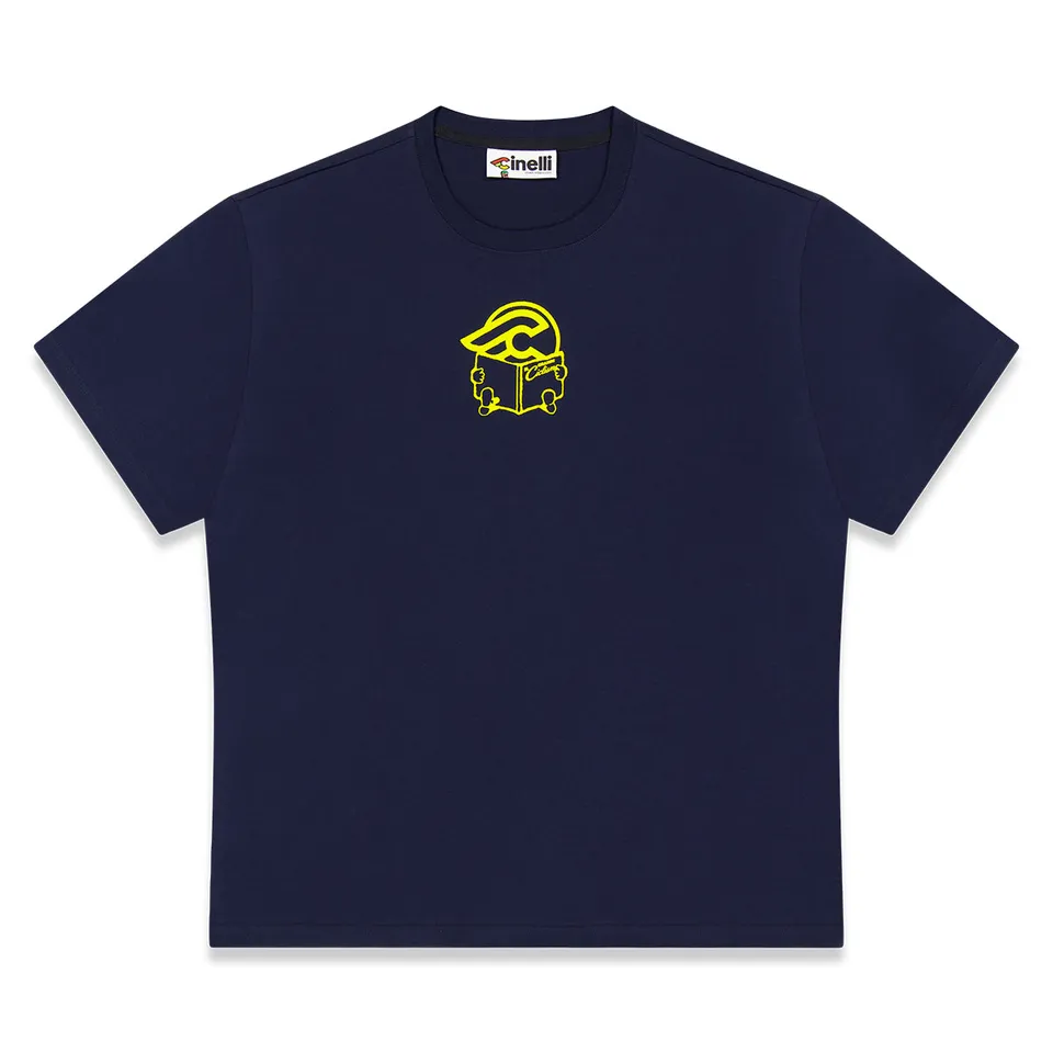 cinelli-t-shirt-cultura-blue-t-shirt-coton-bio-unisexe image 1