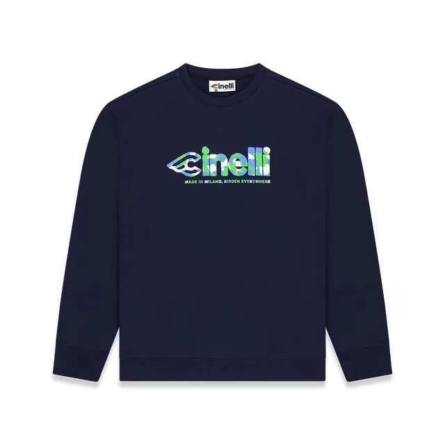 cinelli-crewneck-global-cycling-blue-sweat-col-rond-unisexe image 1