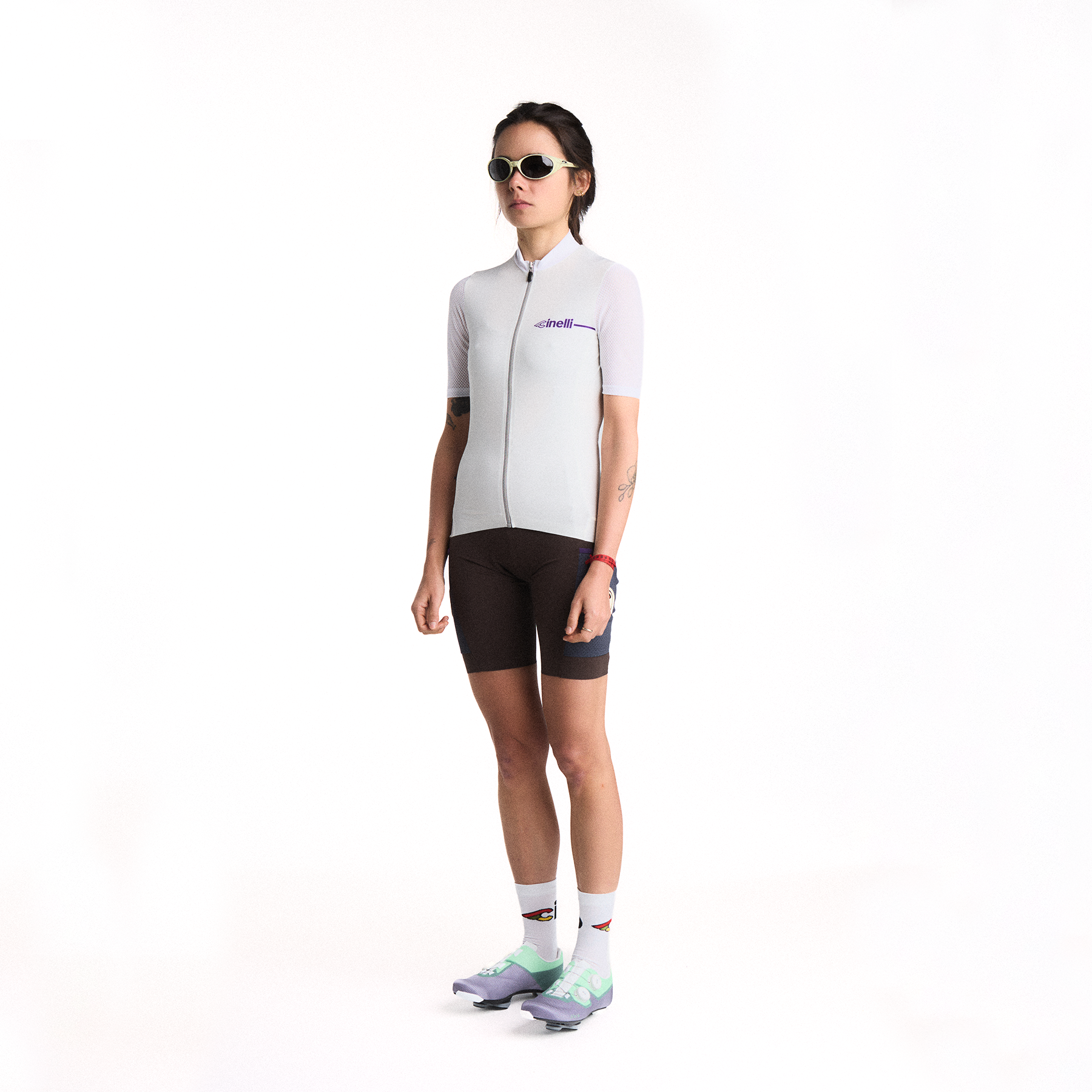 cinelli-tempo-woman-maillot-cyclisme-femme-blanc-gris image 3