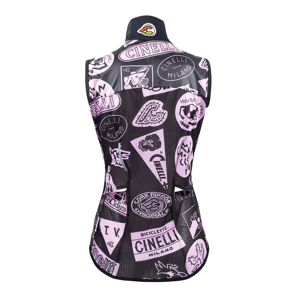 cinelli-tempo-gilet-femme-coupe-vent-noir image 2