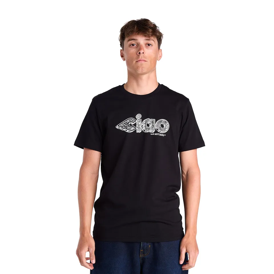 cinelli-chas-christiansen-ciao-t-shirt-noir-coton image 1