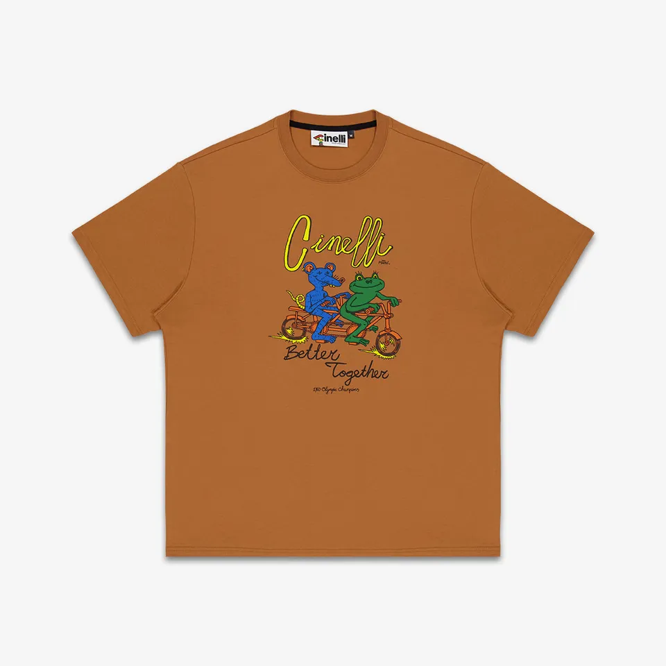 cinelli-better-together-t-shirt-melcher-oosterman-marron image 1