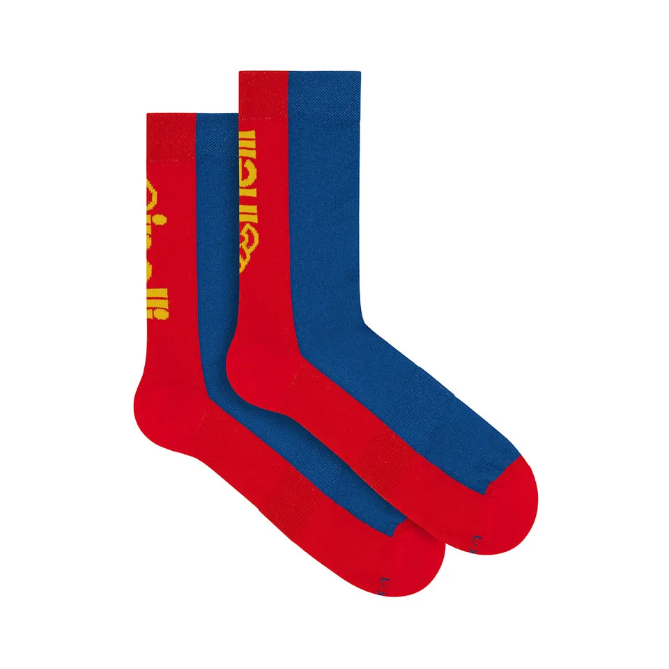 cinelli-socks-logotype-red-blue-chaussettes-v-lo-15cm image 1