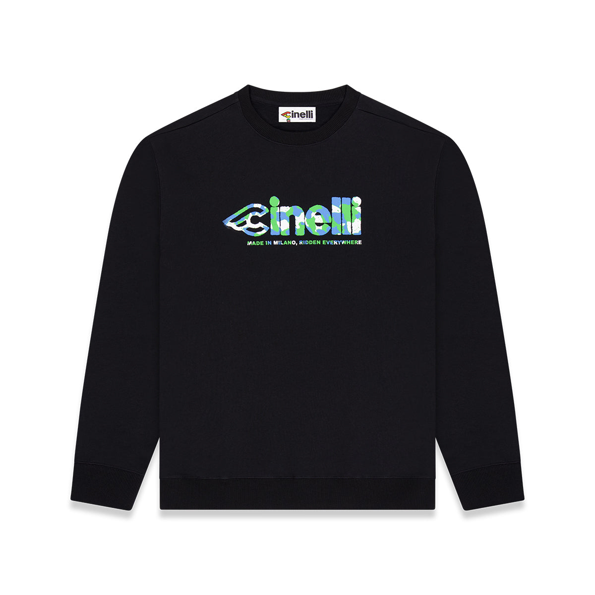cinelli-crewneck-global-cycling-black-sweatshirt image 1