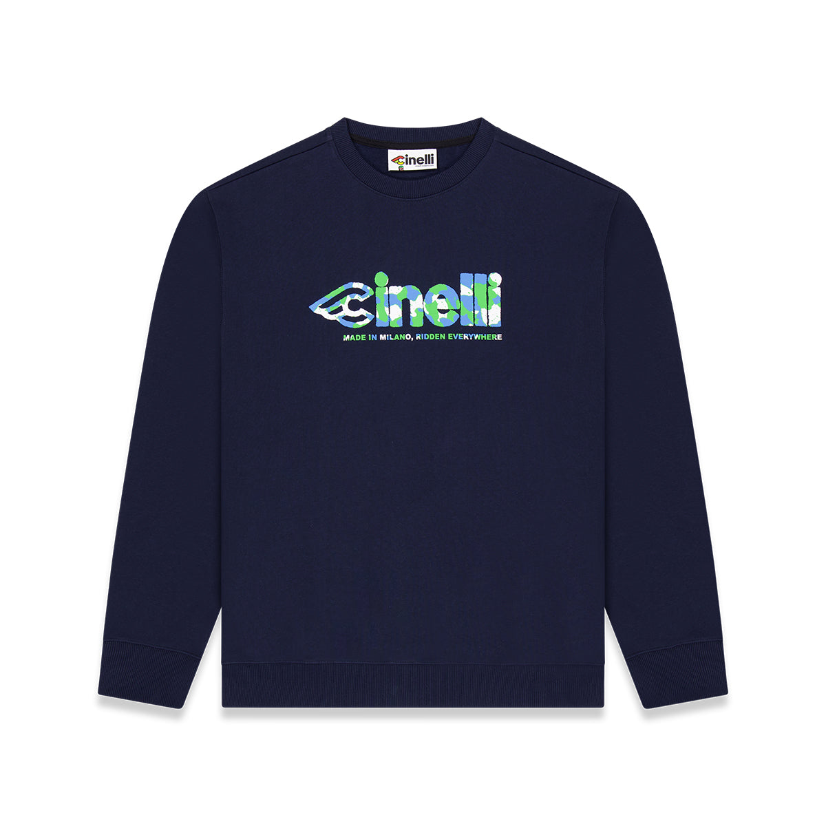 cinelli-crewneck-global-cycling-blue-sweat-col-rond-unisexe image 1
