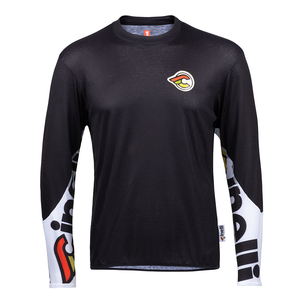 cinelli-tech-tee-manches-longues-mega-logo-noir image 1