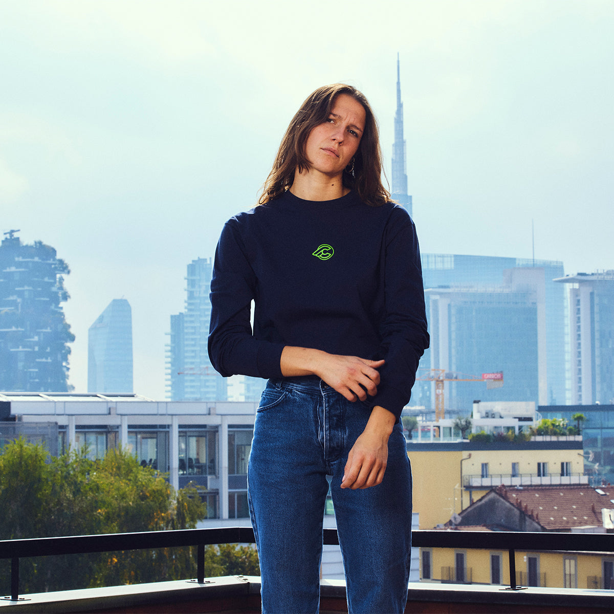 cinelli-t-shirt-manches-longues-pill-blue-coton-bio image 3