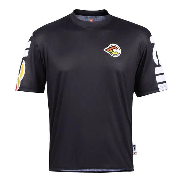 cinelli-mega-logo-t-shirt-technique-noir-manches-courtes image 1