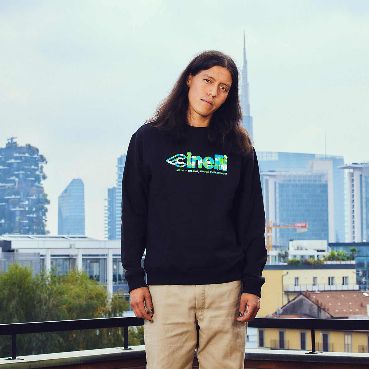 cinelli-crewneck-global-cycling-black-sweatshirt image 3