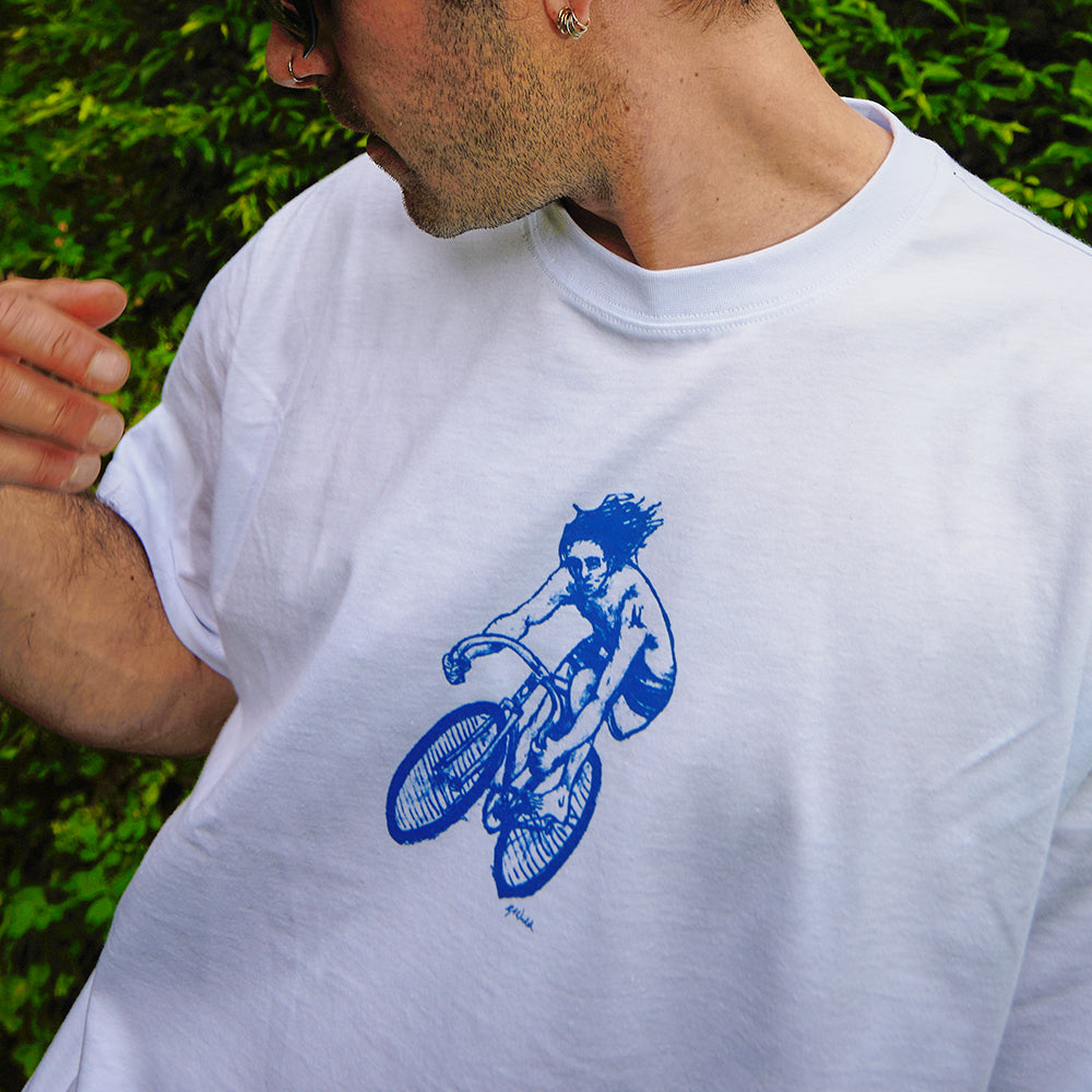 cinelli-t-shirt-gerry-wedd-cyclist-surfer-blanc image 5