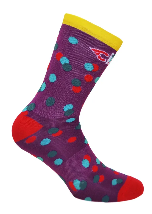 cinelli-caleido-dots-purple-chaussettes-v-lo image 1