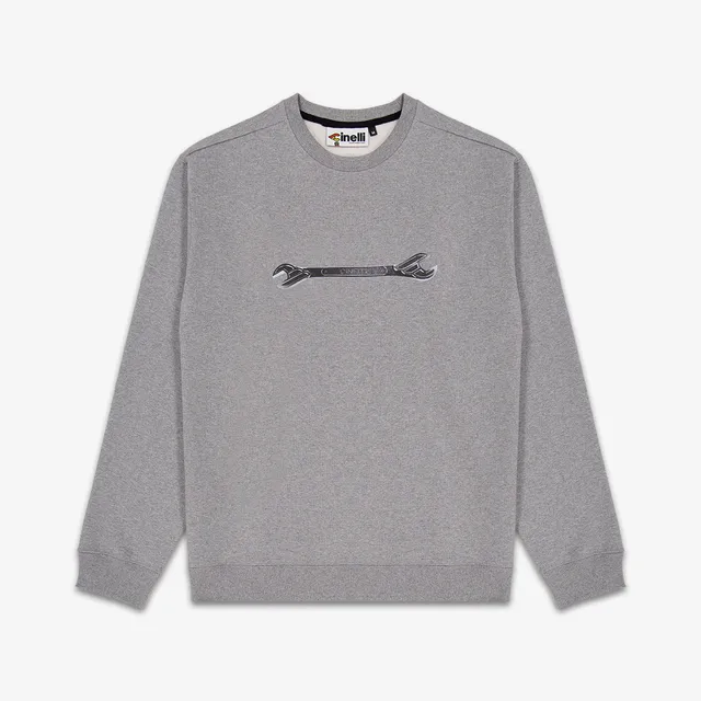 cinelli-winged-wrench-sweat-crewneck-gris-coton-bio image 1