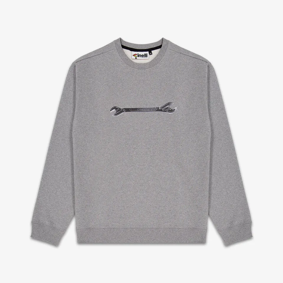 cinelli-winged-wrench-sweat-crewneck-gris-coton-bio image 1