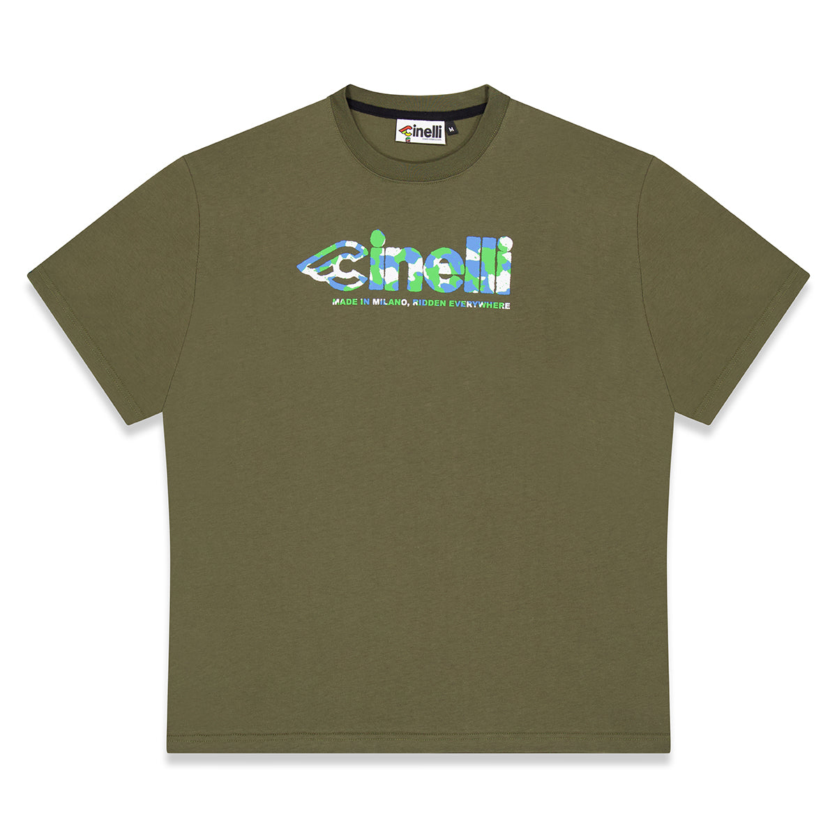 cinelli-t-shirt-global-cycling-army-green-t-shirt image 1