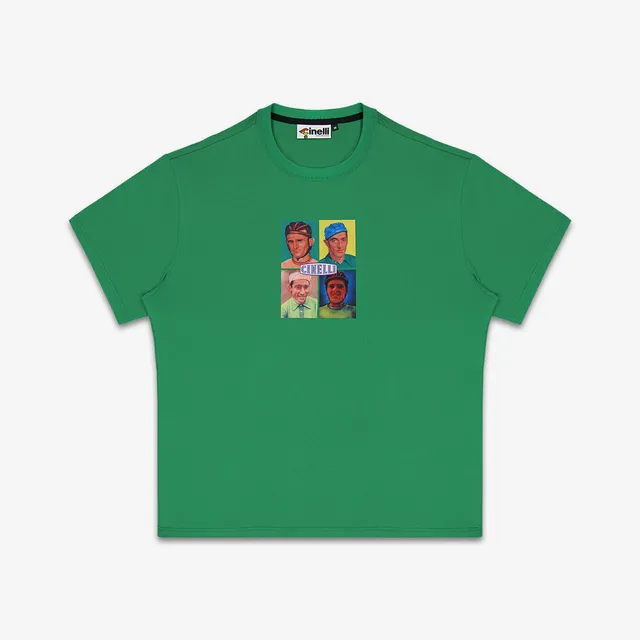 cinelli-t-shirt-campionissimi-green-t-shirt-coton-bio-made-in-italy image 1