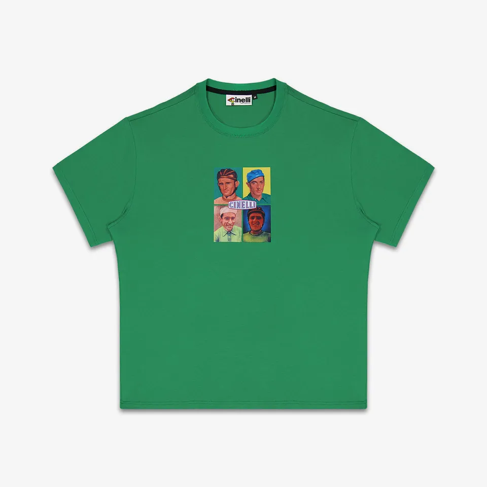 cinelli-t-shirt-campionissimi-green-t-shirt-coton-bio-made-in-italy image 1