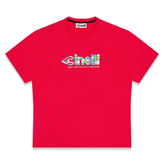 cinelli-t-shirt-global-cycling-red-t-shirt-coton-bio image 1