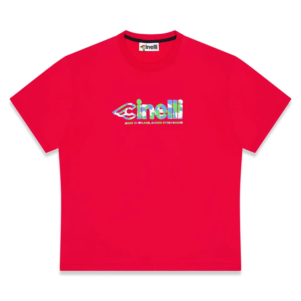 cinelli-t-shirt-global-cycling-red-t-shirt-coton-bio image 1