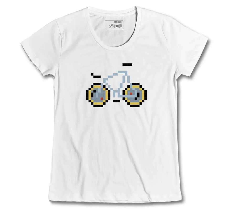 cinelli-pixel-bike-laser-lady-t-shirt-blanc image 1