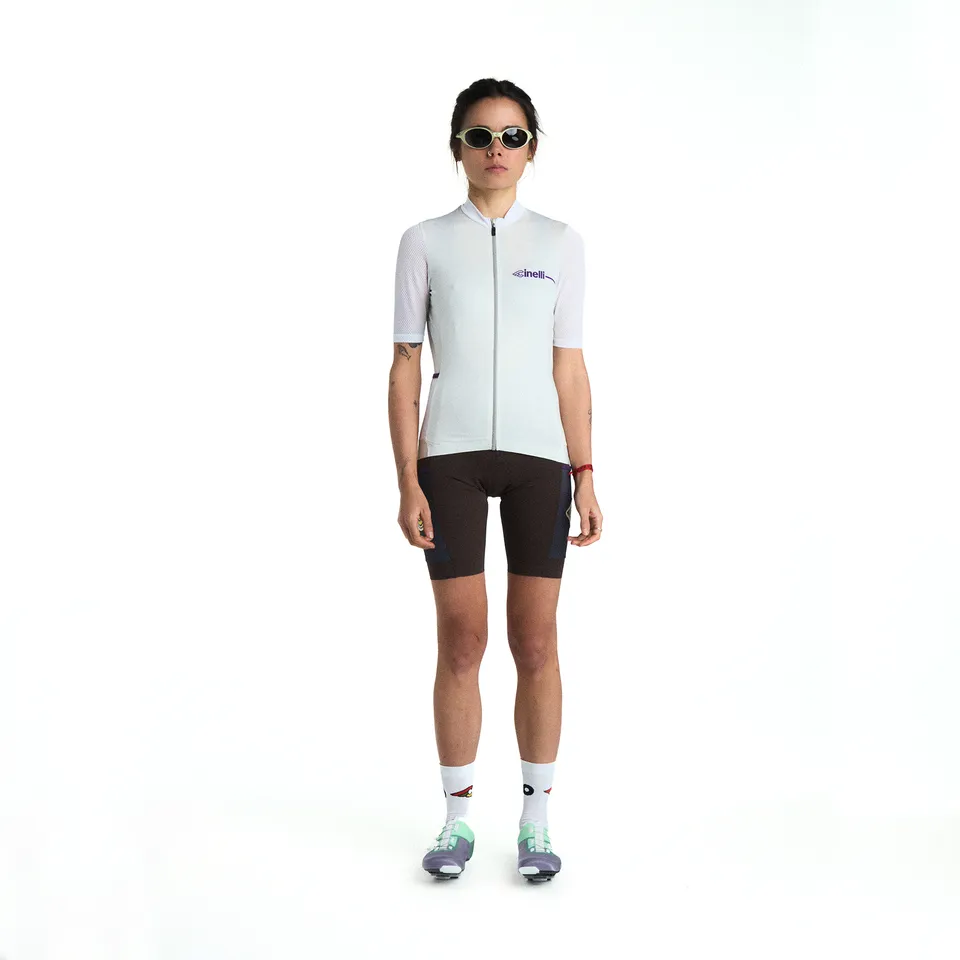 cinelli-tempo-woman-maillot-cyclisme-femme-blanc-gris image 1