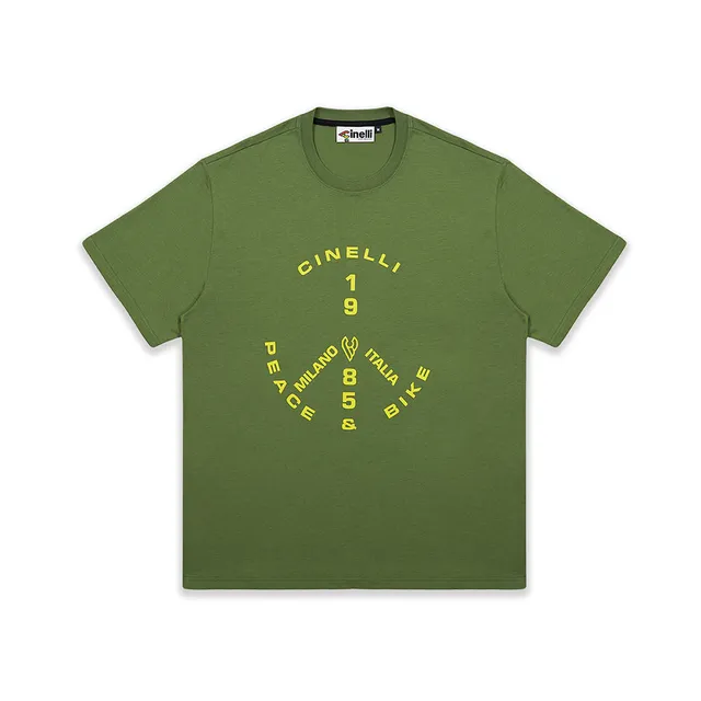 cinelli-t-shirt-peace-bike-85-green image 1