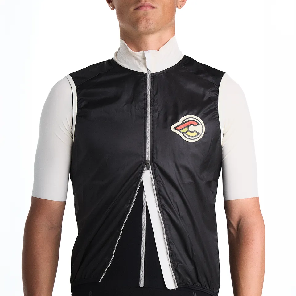 cinelli-supercorsa-gilet-coupe-vent-noir-et-blanc-homme image 1