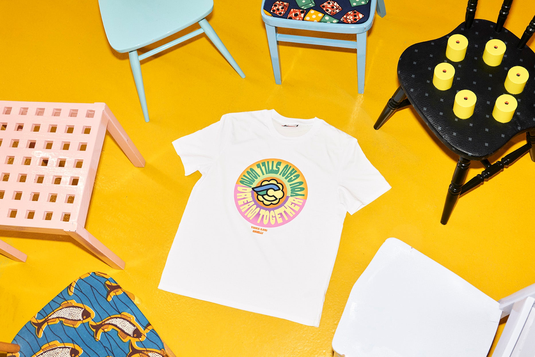 cinelli-yinka-ilori-dream-together-blanc-t-shirt image 5